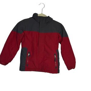 L.L. Bean Boys Red Winter Coat Size Medium 5-6 Hooded Warm Jacket